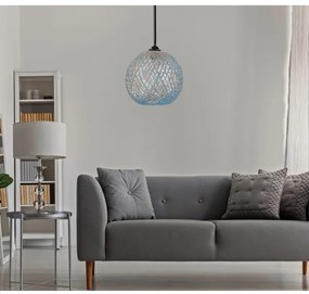 Lustră pe cablu JUTE 1xE27/60W/230V albastră