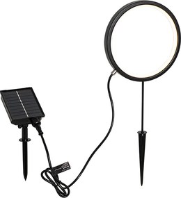 Lampă cu vârf negru 50 cm incluzând LED reîncărcabil și solar IP65 - Adalind