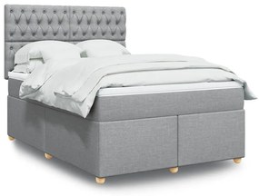 vidaXL Pat continental, gri deschis, 140x200 cm, material textil