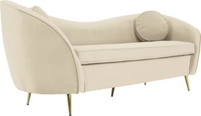 Canapea cu 3 locuri de design, ţesătură Velvet bejgold crom auriu, EZIO TYP 3