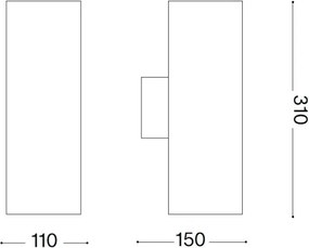 Ideal Lux - Aplica de exterior GUN, 1xE27/60W/230V, 31 cm, IP54, gri