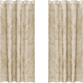 vidaXL Cortine din catifea cu perdele 2 pcs Crem 245 x 140 cm Catifea