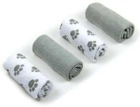 Set 4 mini prosopele pentru bebelusi - alb si gri  - Mother s Choice