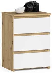 Comodă Cipriano (stejar artisan + alb). 1070972