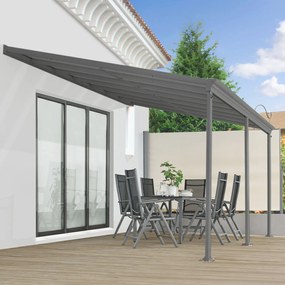 Pergola Borneo 5,5x3m s dvojstennými doskami tmavosivá