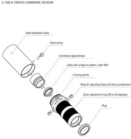 Spot LED profesional, accesoriu pentru sina magnetica Exility, Gala Smart