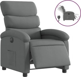 vidaXL Fotoliu rabatabil electric, gri închis, material textil