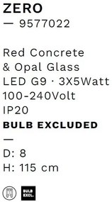 Pendul design decorativ ZERO rosu/opal