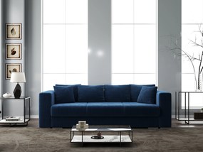 Canapea extensibilă dumonde cu ladă de depozitare si sezut confortabil din spuma high-density, Gloria Zoom Blue 240x100 cm
