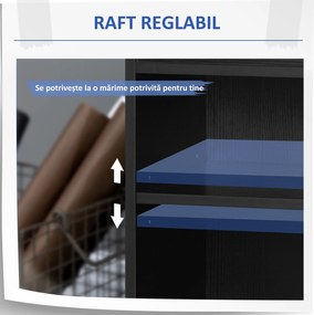 Vinsetto Mobilă Imprimantă Lemn cu Sertar și 2 Etajere, Design Compact, 60x40x68.5cm, Negru | Aosom Romania