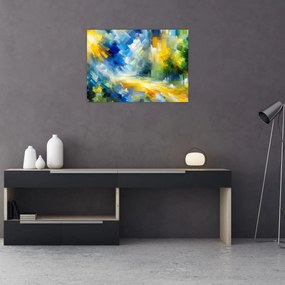 Tablou pe sticlă - Zi însorită abstractă (70x50 cm)