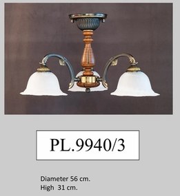 Lustra rustica aplicata cu 3 brate design italian 9940