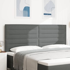 vidaXL Tăblie cap cu headboard Manual Gri închis 200 cm țesătură