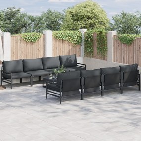 vidaXL Set de canapele pentru grădină cu pernă cu pernă 9 pcs Antracit
