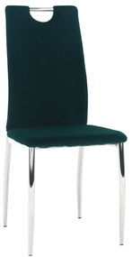 Scaun de masă, ţesătură de catifea smarald / crom, OLIVA NEW