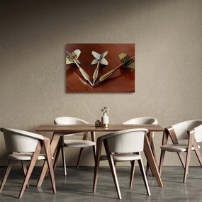 Tablou pe sticlă - cu trei măcieșe (70x50 cm)