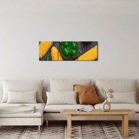 Tablou cu legume (cu ceas) (90x30 cm)