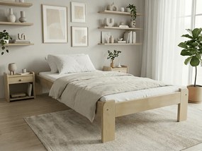 Pat de o persoana ADA 90x200 cm, pin Saltele: Fara saltea, Somiera pat: Fara somiera