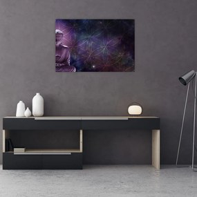 Tablou - Buddha cu florile vieții (90x60 cm)