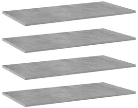 vidaXL Plăci bibliotecă, gri beton, 4 buc, 80 x 40 x 1,5 cm, PAL