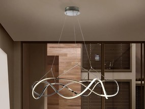 Lustra LED dimabila cu telecomanda design XL ultra-modern Molly crom 110cm
