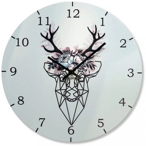 Ceas de perete alb de design cu cerb 30 cm
