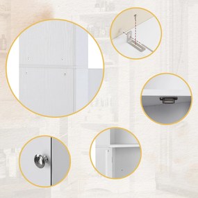 Dulap de baie colțar cu două rafturi, Alb | Aosom Romania