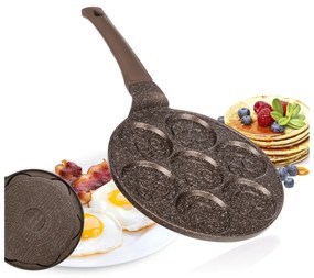 Tigaie pentru clătite Banquet cu suprafață antiaderentă, Granite Brown Smile, 26 cm