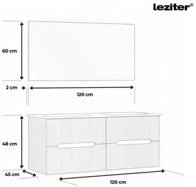 Trent Mobilier de baie 120 cm lavoar ceramic cu oglindă 60x120 cm verde