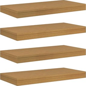 vidaXL Raft de perete 4 pcs Bej 50 x 23,5 x 4 cm Lemn compozit