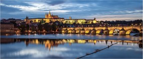 Tablou cu palatul din Praga și podul lui Carol (120x50 cm)