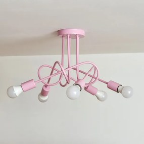 Lustră aplicată OXFORD 5xE27/15W/230V roz