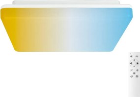 Aigostar - Plafonieră LED pentru baie, LED 18W, 230V, temperatură de culoare reglabilă 3000K–6500K, IP54, cu telecomandă