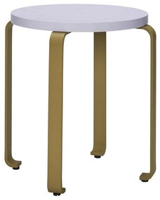 Taburet din lemn de frasin maro-albastru Smile - Hübsch