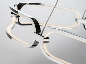 Lustra LED suspendata design ultra-modern, dimabila cu telecomanda, 60cm Colette crom