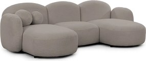 Colțar gri cu tapițerie din țesătură bouclé (în formă de "U") Orbit – Ropez