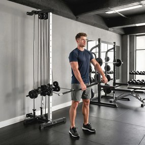 SPORTNOW Aparat Lat Machine Da Perete Con Scripete Regolabili, Încărcare Greutăți Reglabil | Aosom Romania