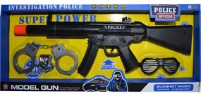 Pistol mitraliera cu baterii + accesorii politie