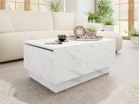 Măsuță cafea Nasonat 90 x 60 (marmură alb) (cu sp. depozitare). 1103744