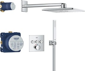 Set de dus incastrat cu baterie termostatata Grohe Grohtherm SmartControl Rainshower SmartActive 310 Cube