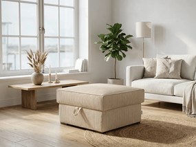 Taburet crem SMART COSARO cu spatiu de depozitare 65x65 cm