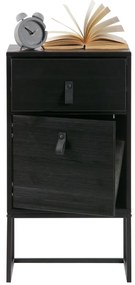 Noptieră cu ușă și sertar WOOOD Zola, negru