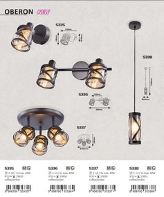 Plafoniera 3 spoturi design industrial metalica galben de chihlimbar OBERON 5337 RX
