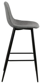 Scaun bar cu baza metalică Actona Wilma, gri deschis