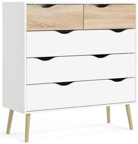 Comodă Tvilum Oslo, 99x101 cm, alb-natural