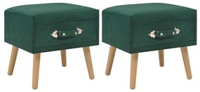 vidaXL Noptiere, 2 buc., verde, 40 x 35 x 40 cm, catifea