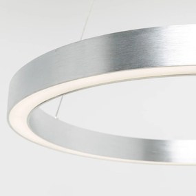 Lustra LED design modern circular CARLO argintiu, diametru 40cm