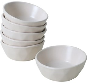 Set de 6 boluri din ceramică Facetta 12 cm, crem