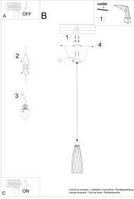 Lustră pe cablu Sollux SL.1165 SUBA 1xE27/15W/230V negru