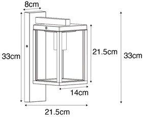 Lampa de perete exterioară industrială maro ruginit IP44 - Charlois
